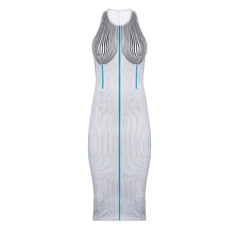 Strip Bodycon Dress