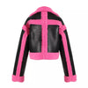 Pu Leather Rose Red Jacket